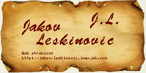 Jakov Leškinović vizit kartica
